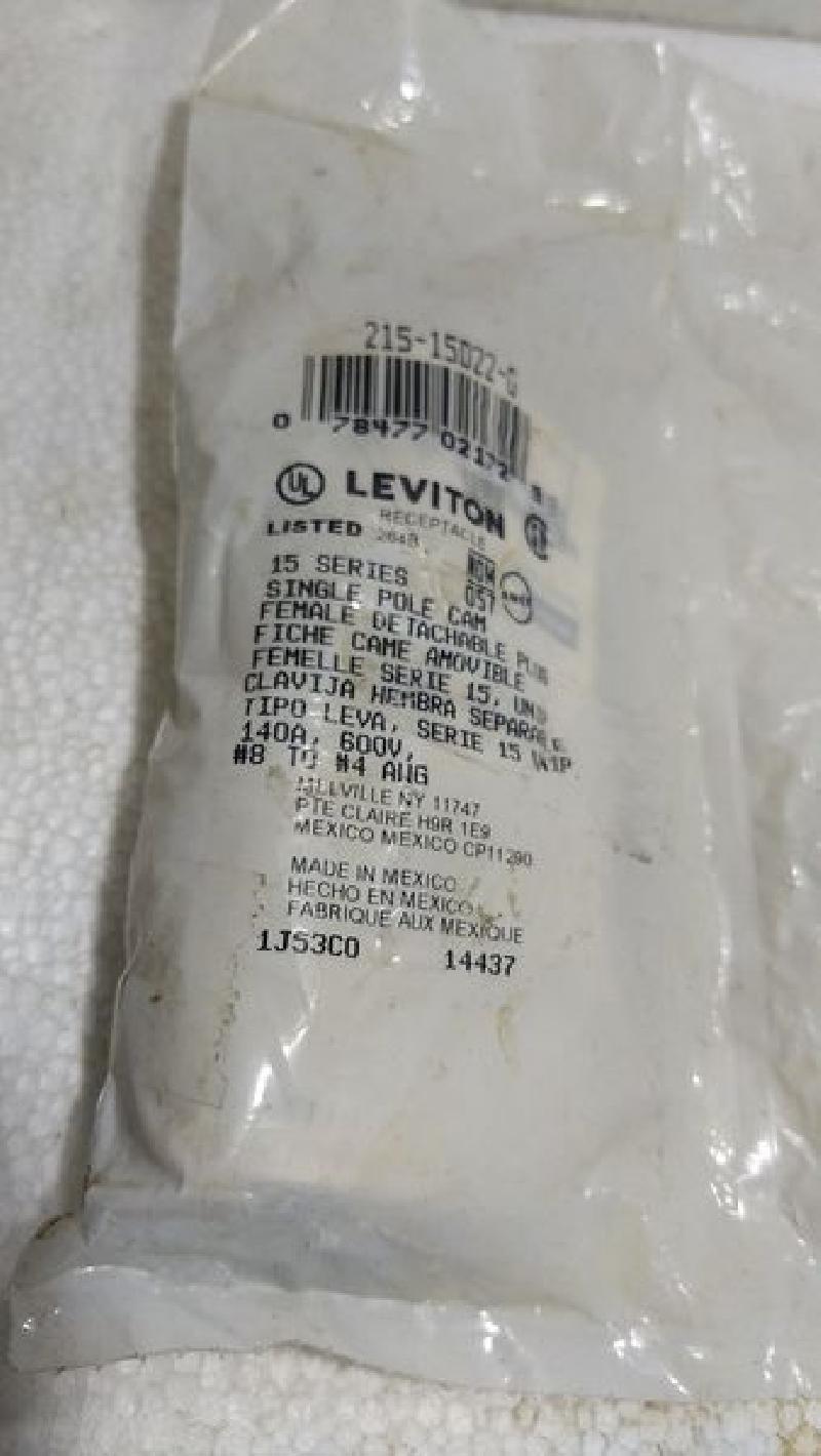 Leviton 15 Series Single Pole Cam Female Detachable Plug 215-15D22-G - 3pc lot