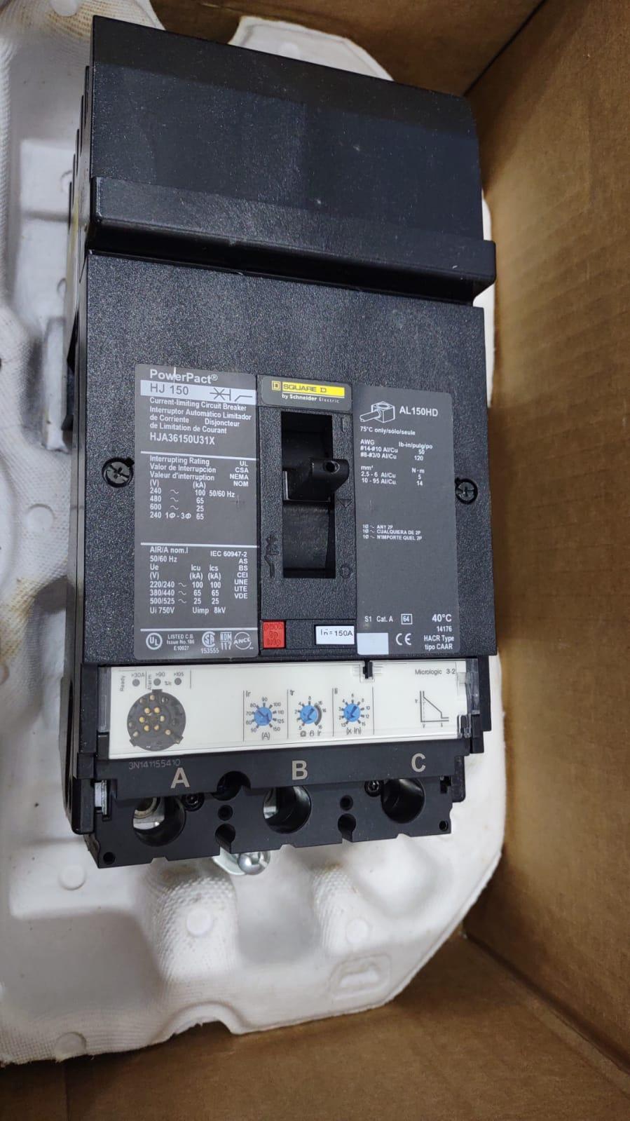 Square D HJA36150U31X Current Limiting Circuit Breaker 150A 3P