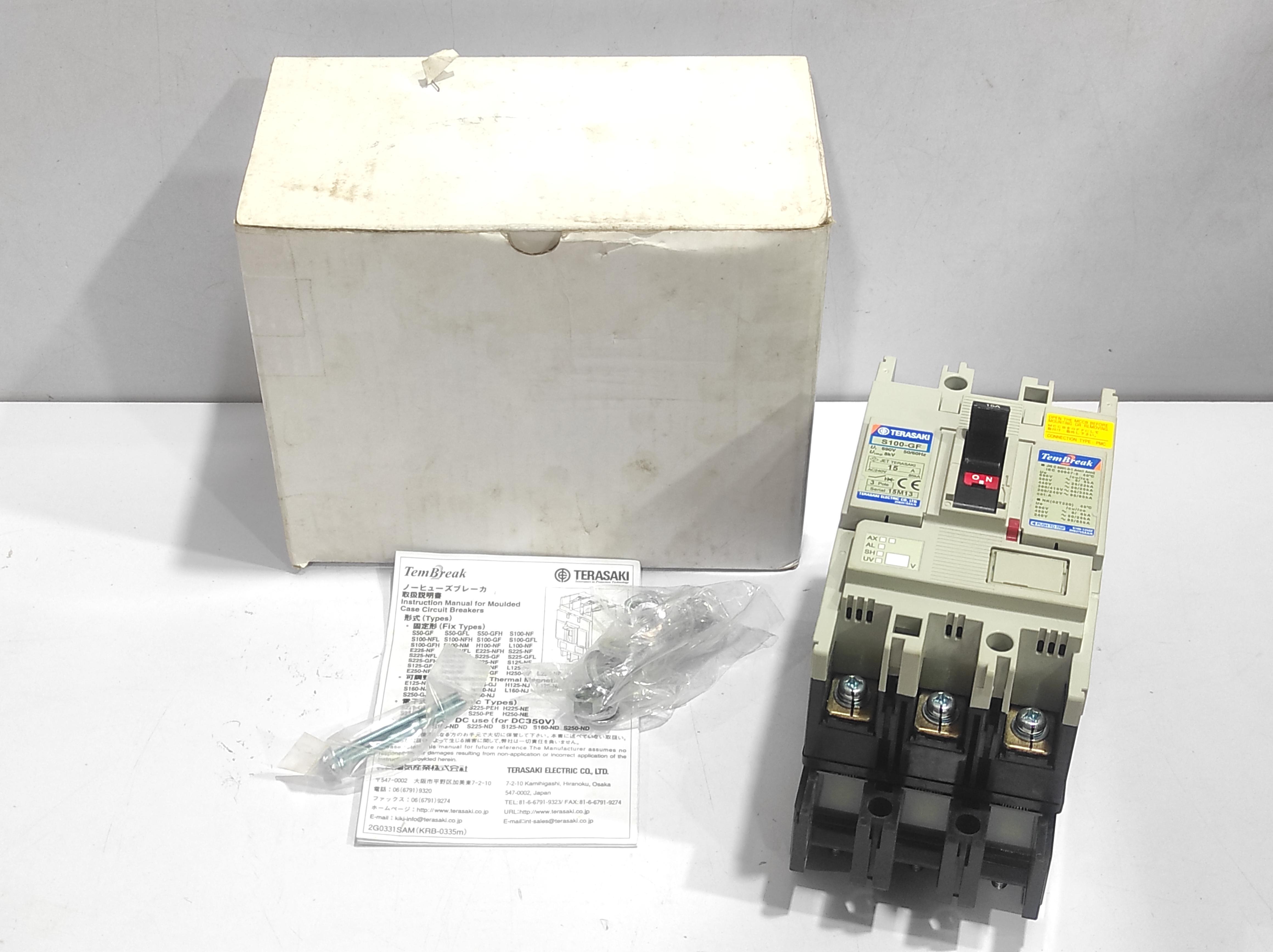 Terasaki S100-GF TemBreak Circuit Breaker 3P 15A PMC 50_60Hz _ S100GF