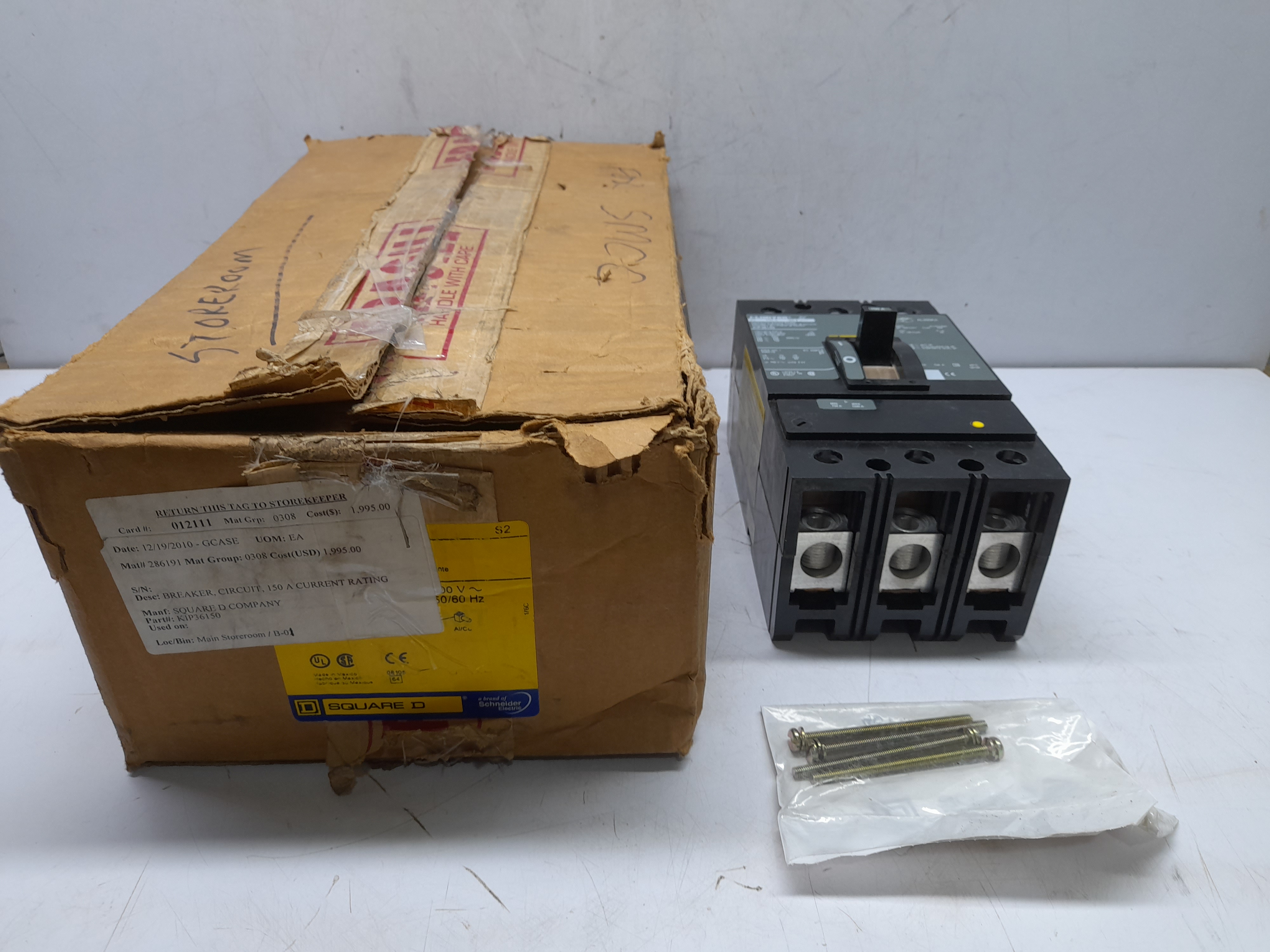 Square D KIP36150 Current Limiting Circuit Breaker I Limiter KI 150A