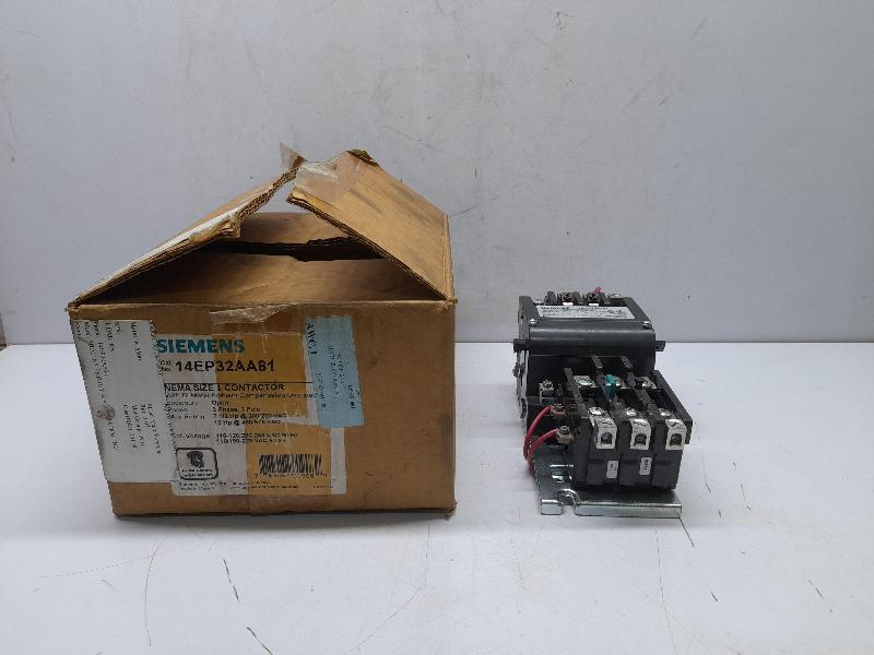 Siemens 14EP32AA81 NEMA Size 1 Contactor With 48EC38AA3 Bi-Metal OL Relay
