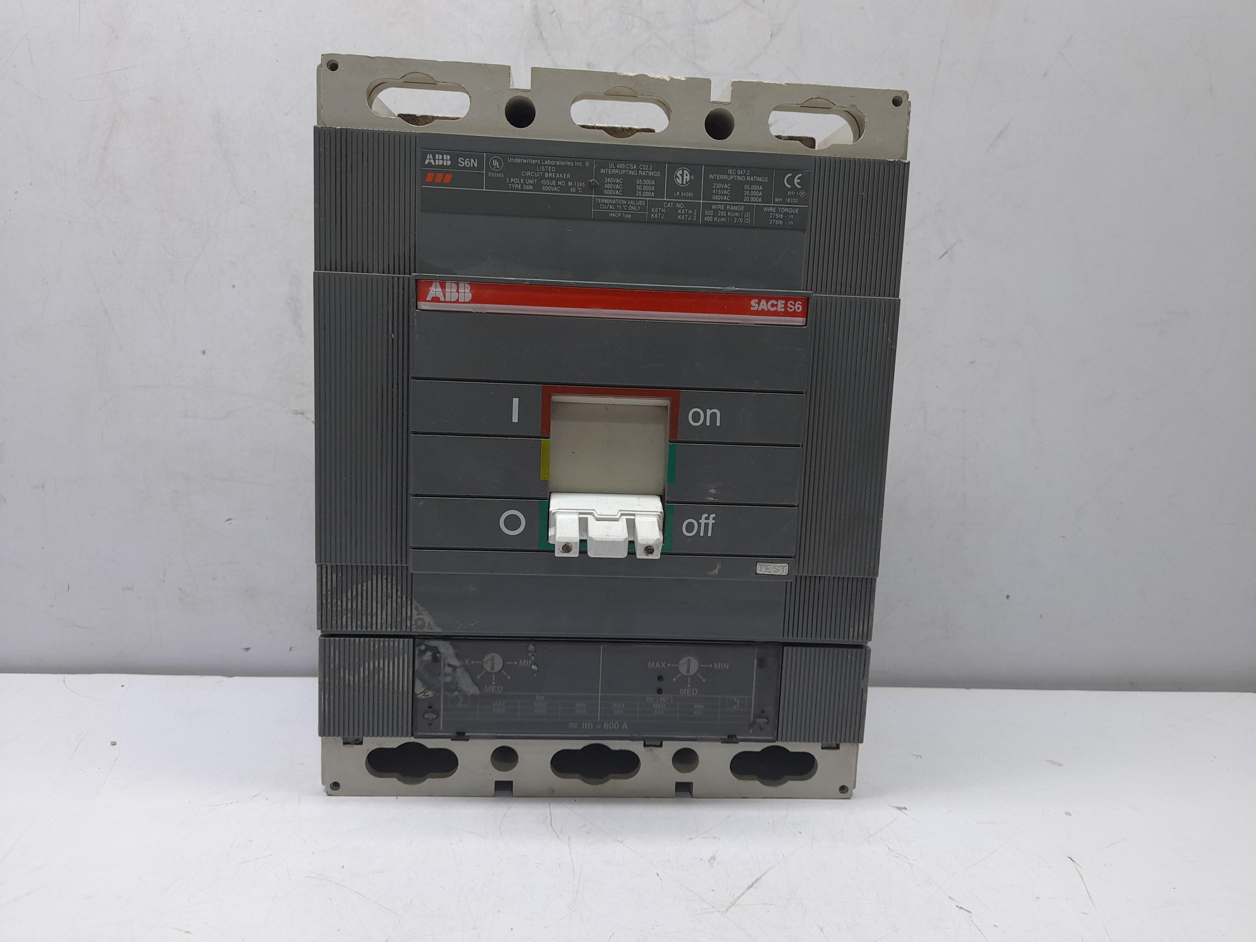 ABB SACE S6 S6N Circuit Breaker 600A 3P 600VAC