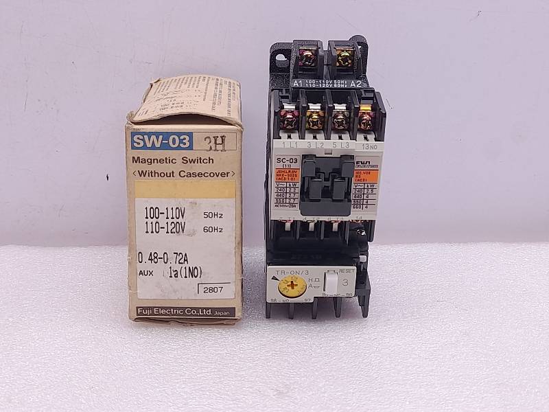 FUJI ELECTRIC TR-ON/3  THERMAL OVERLOAD RELAY  0.48-0.72AC  600V AC MAX 