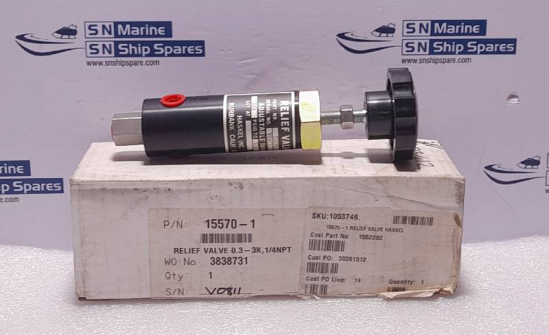 Haskel 15570-1 Relief Valve Adjustable Range 300 PSIG To 3000 PSIG NOV 1552202