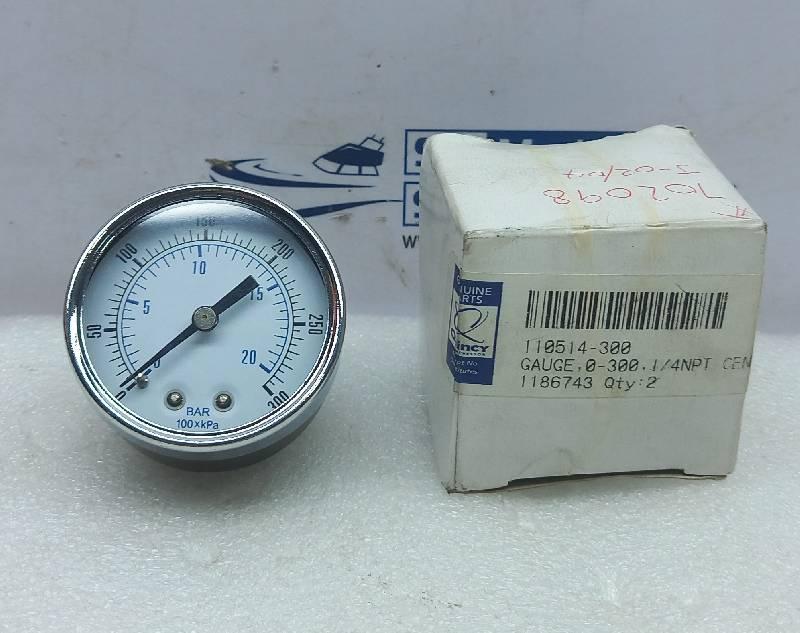 Quincy Compressor 110514-300 Pressure Gauge 0-300kPa 1/4 NPT