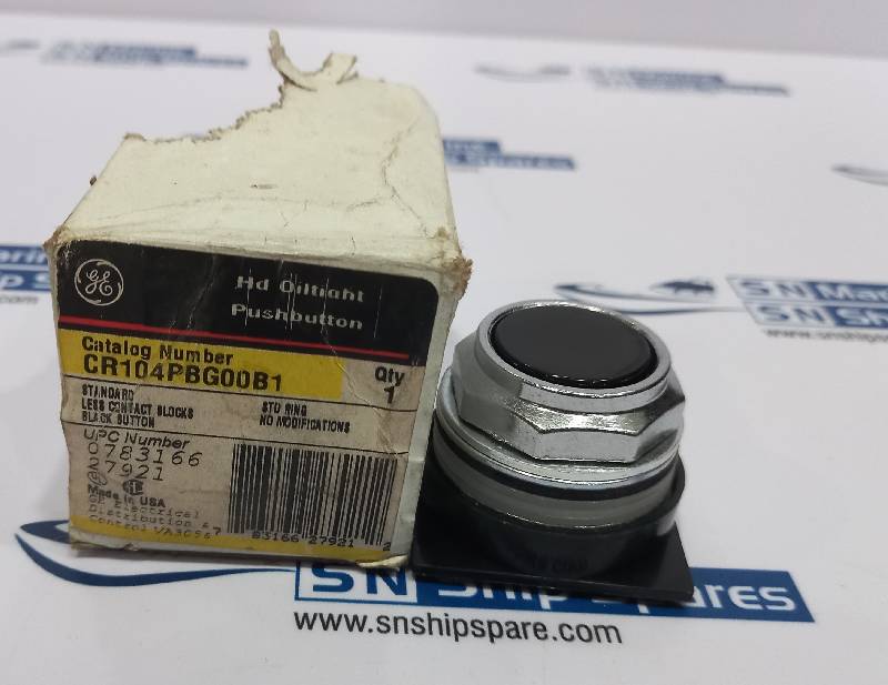 General Electric CR104PBG00B1 Pushbutton Standard Less Contact Black Button